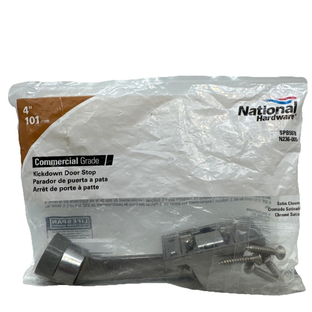 National Hardware 4in Chrome Kick-down Door Stop N236-005